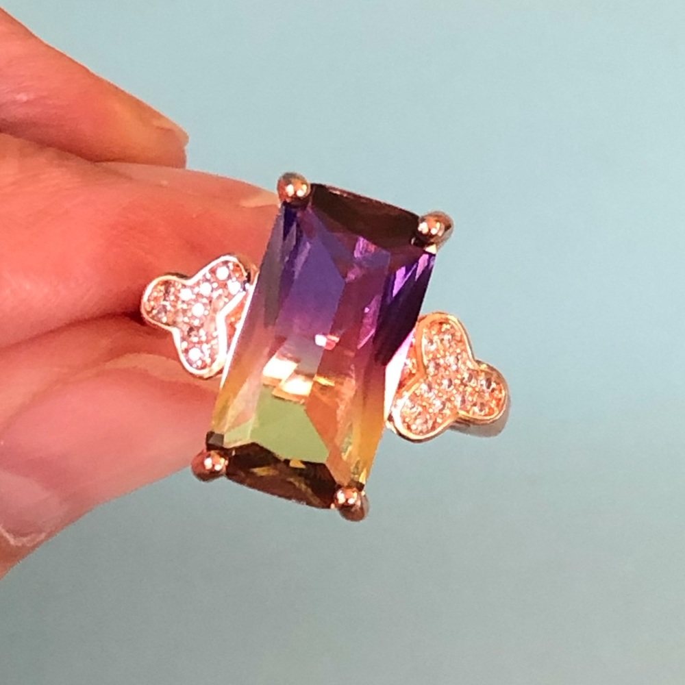 💜 Faux Ametrine Statement Ring 💜